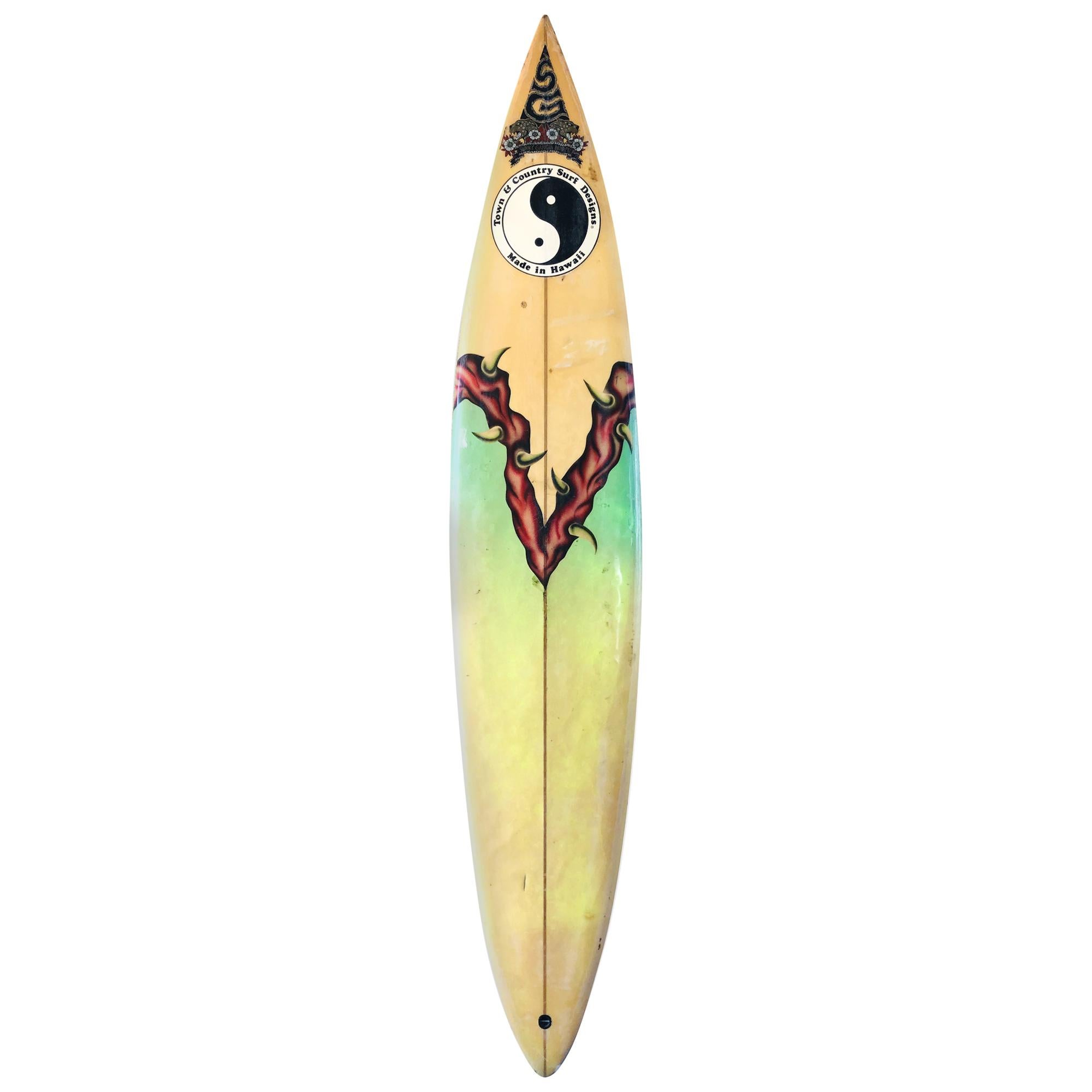 Vintage 1990s World Champion Sunny Garcia Personal T&C Surfboard