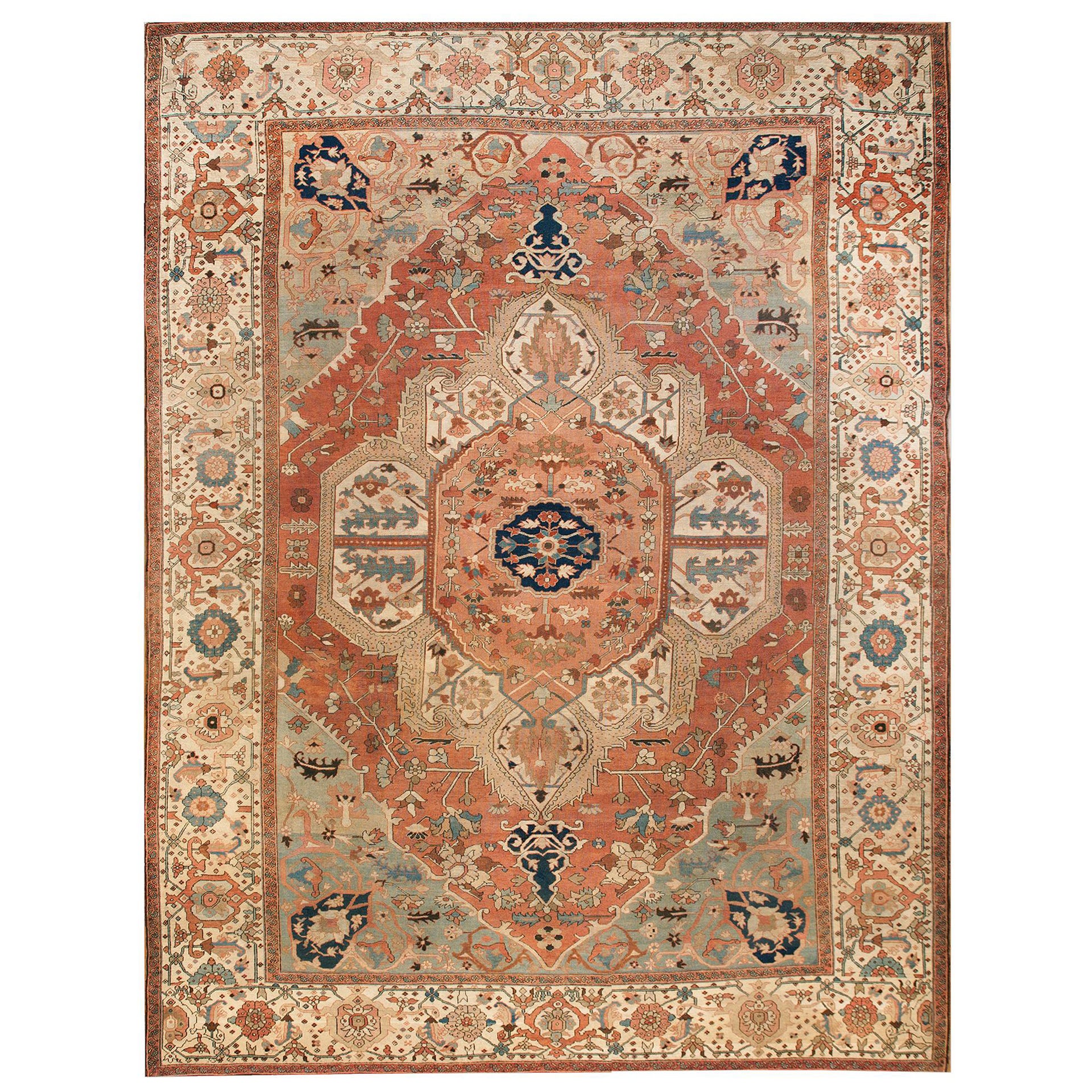 19ème siècle N.W. Tapis persan Serapi ( 116" x 15'10" - 350 x 483 )