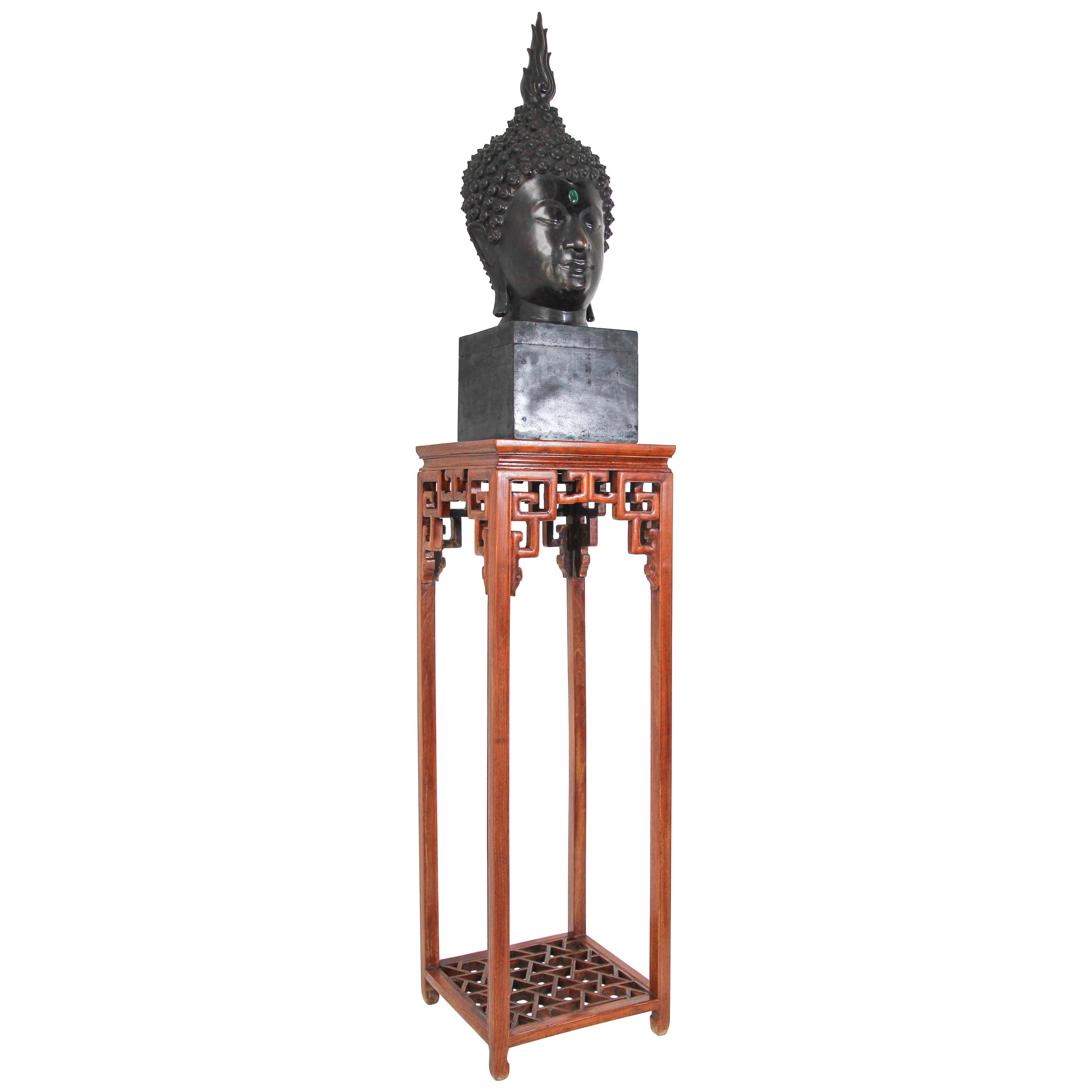 Bronze Buddha Hand Sculpture on Stand at 1stDibs