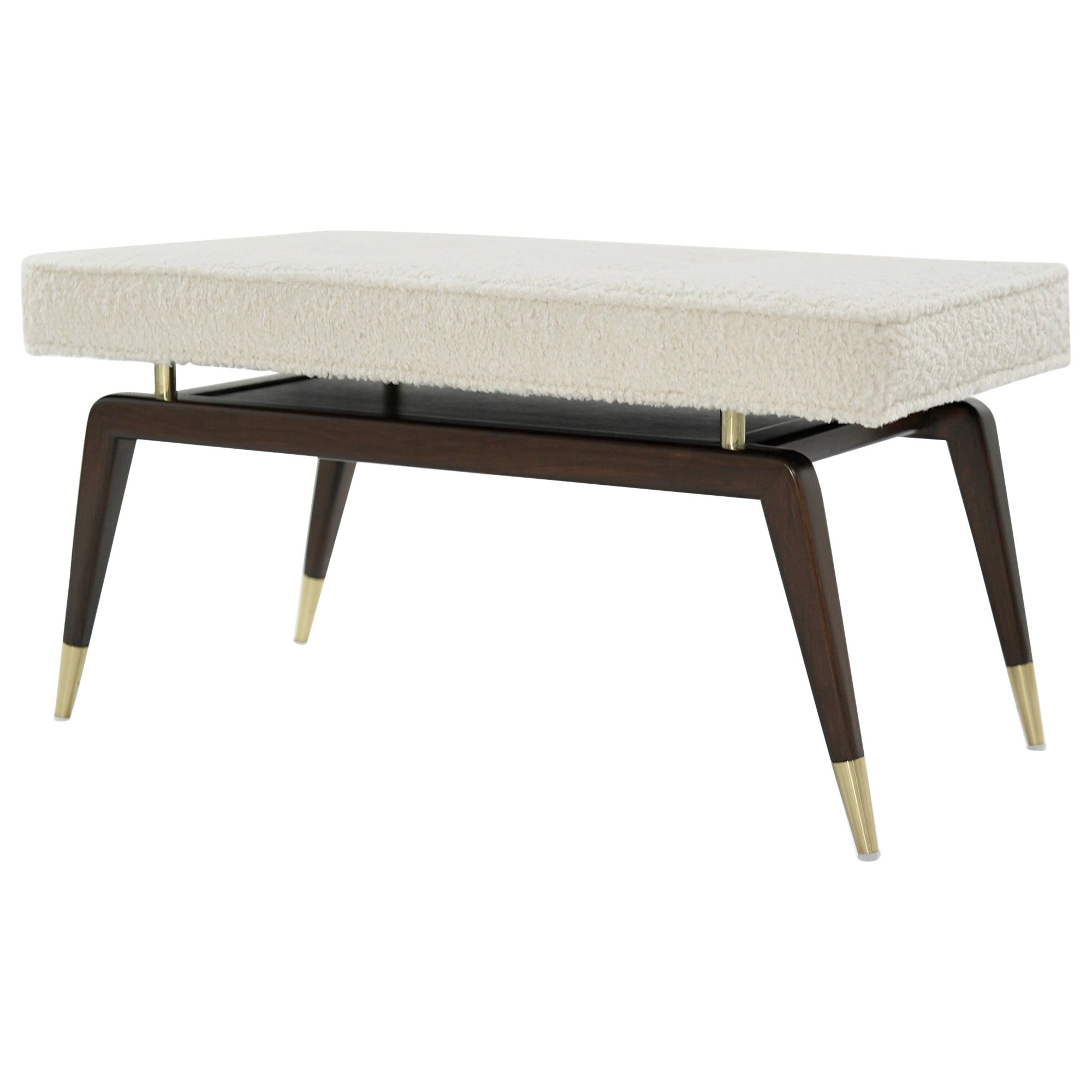 Black Marble, Black Steel, and Boucle Coexist Bench by Slash Objects