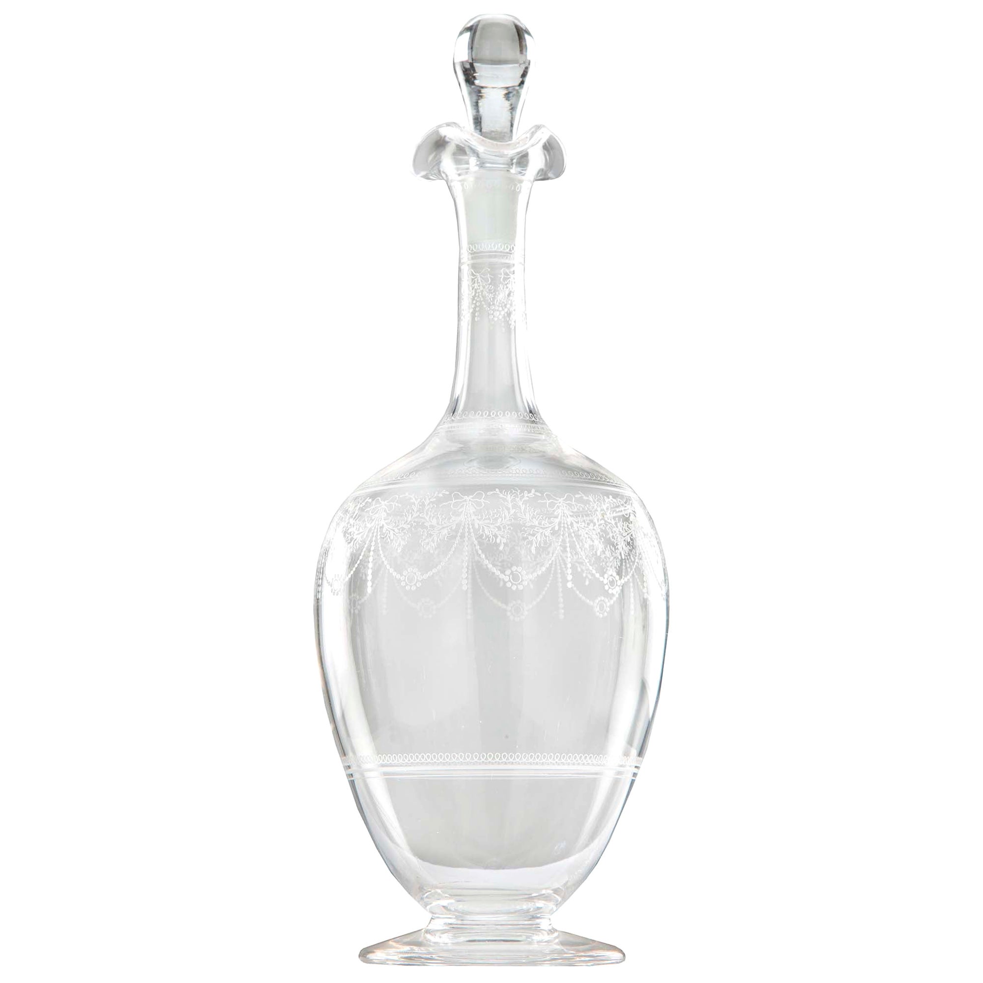 Set of 3 French Green Glass and Pewter Spirit Decanters For Sale at 1stDibs