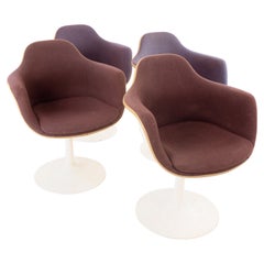 Eero Saarinen Style for Knoll Style MCM Tulip Dining Room Armchairs, Set of 4