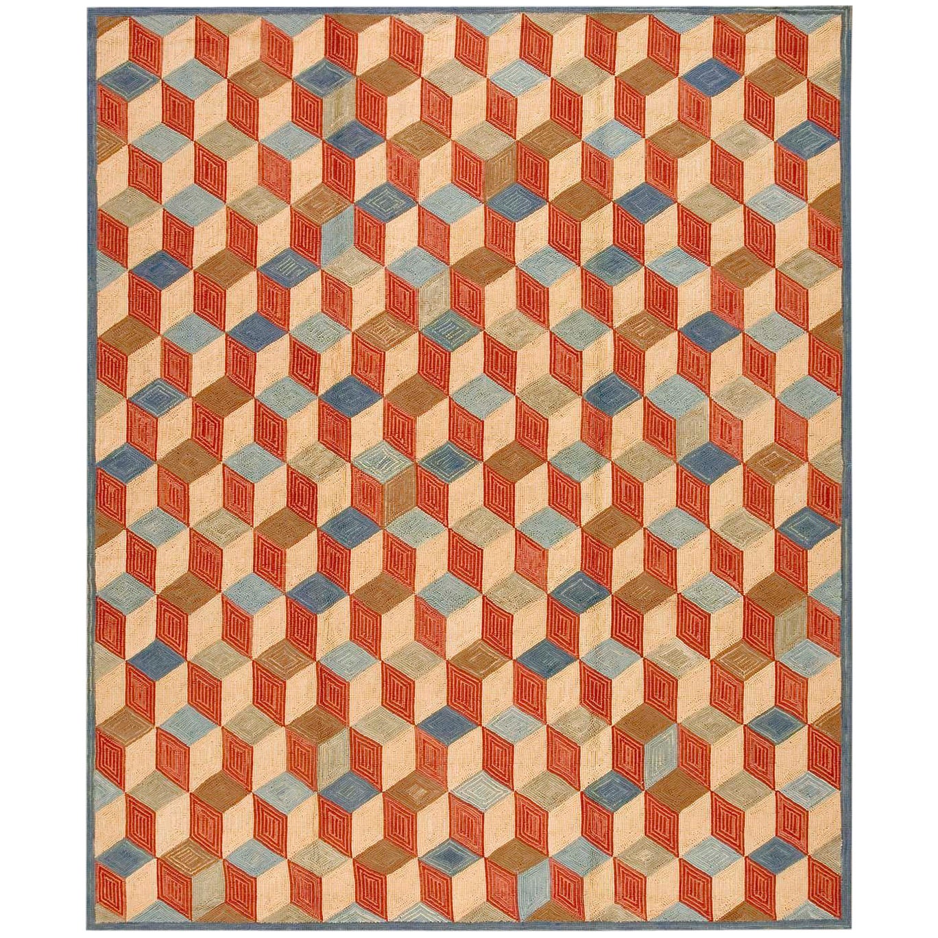 Contemporary American Hooked Rug 9' 0" x 12' 0" (1274 x 366)