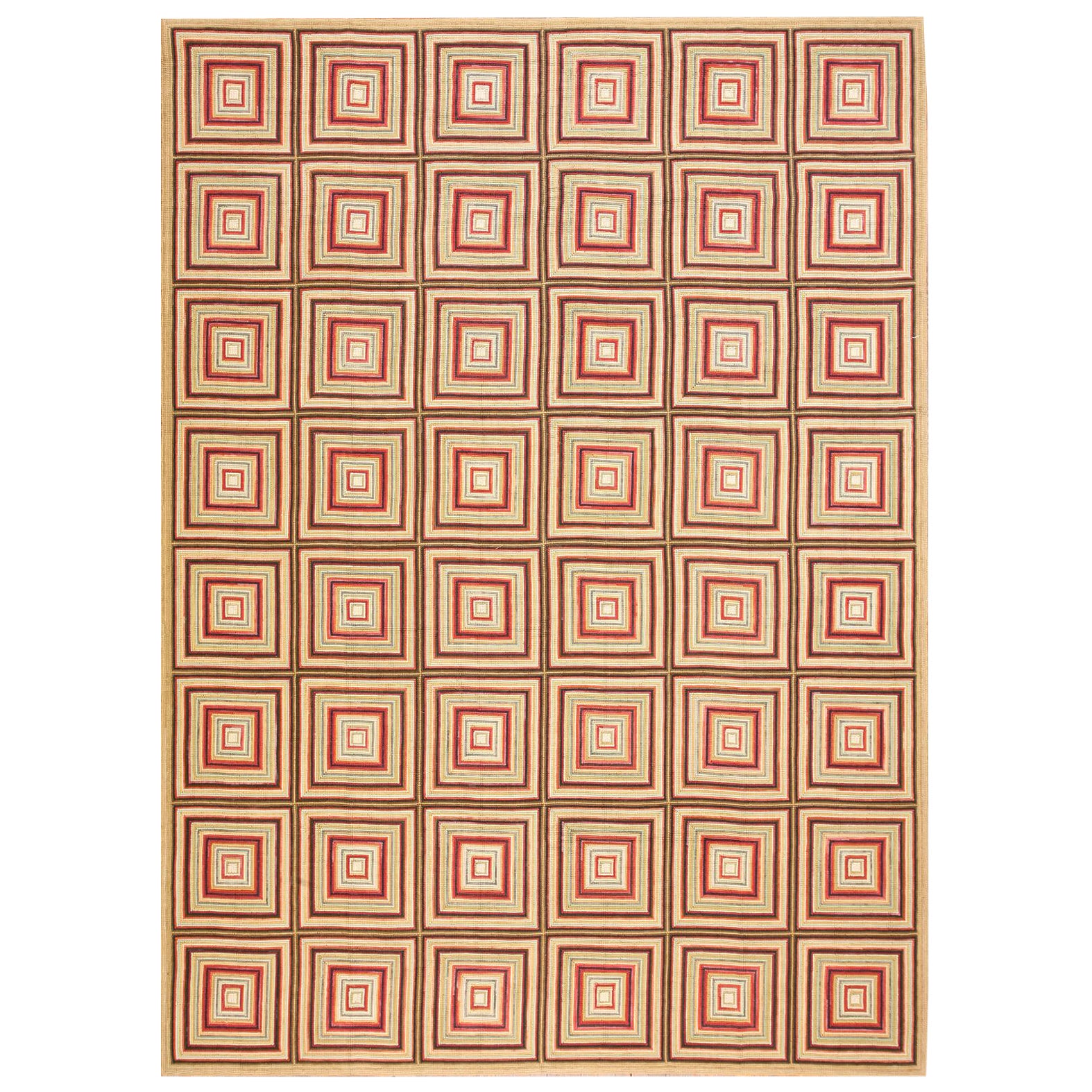 Contemporary Handmade Hooked Rug ( 14' x 14' - 427 x 427 cm ) For Sale