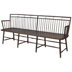 Antique Late 18th-Early 19th Century American Windsor Faux Bamboo Settee