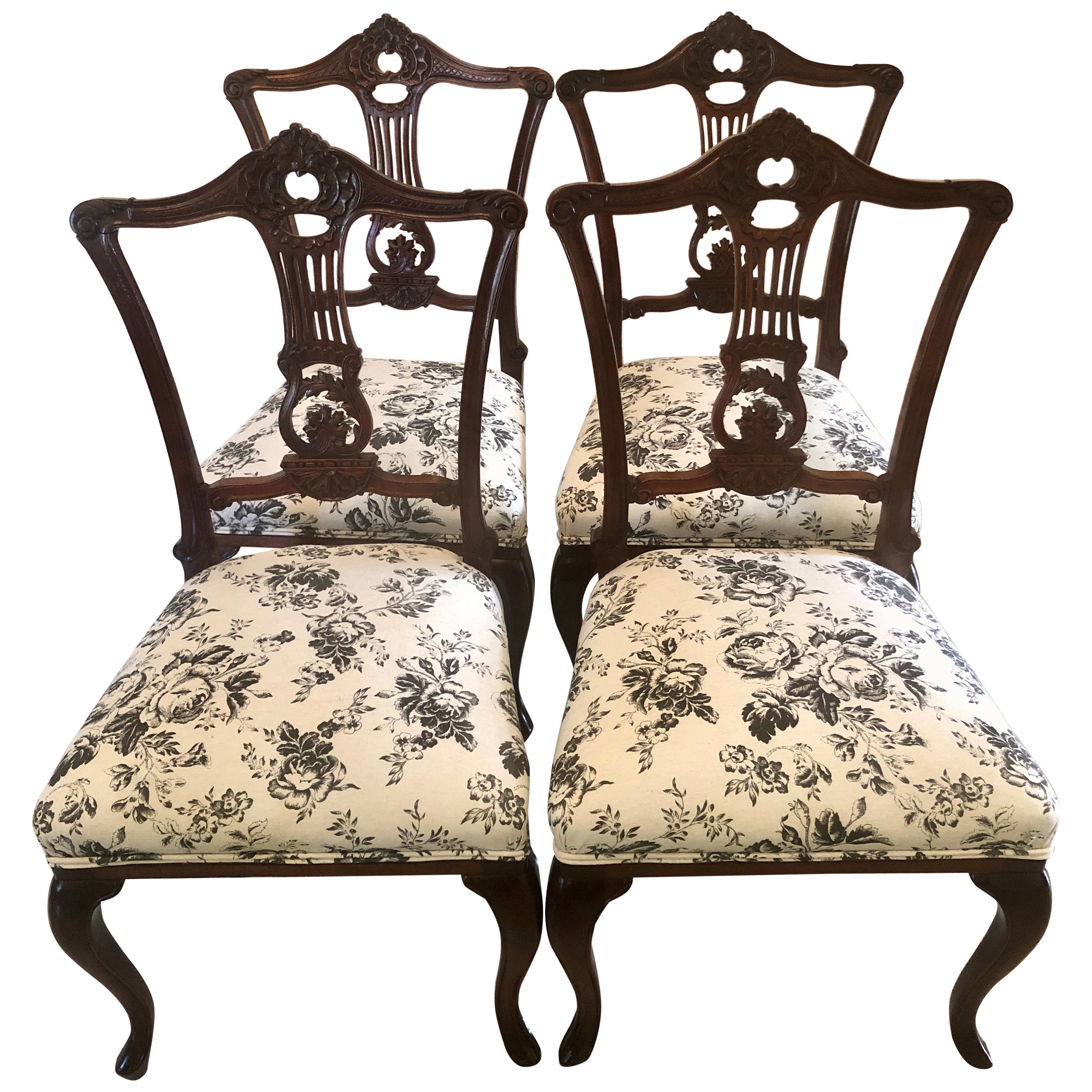 Antique Set of 6 Victorian Mahogany Dining Chairs, circa 1880 For Sale