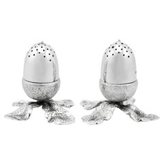 Used Victorian Sterling Silver Acorn Peppers by Alexander Crichton