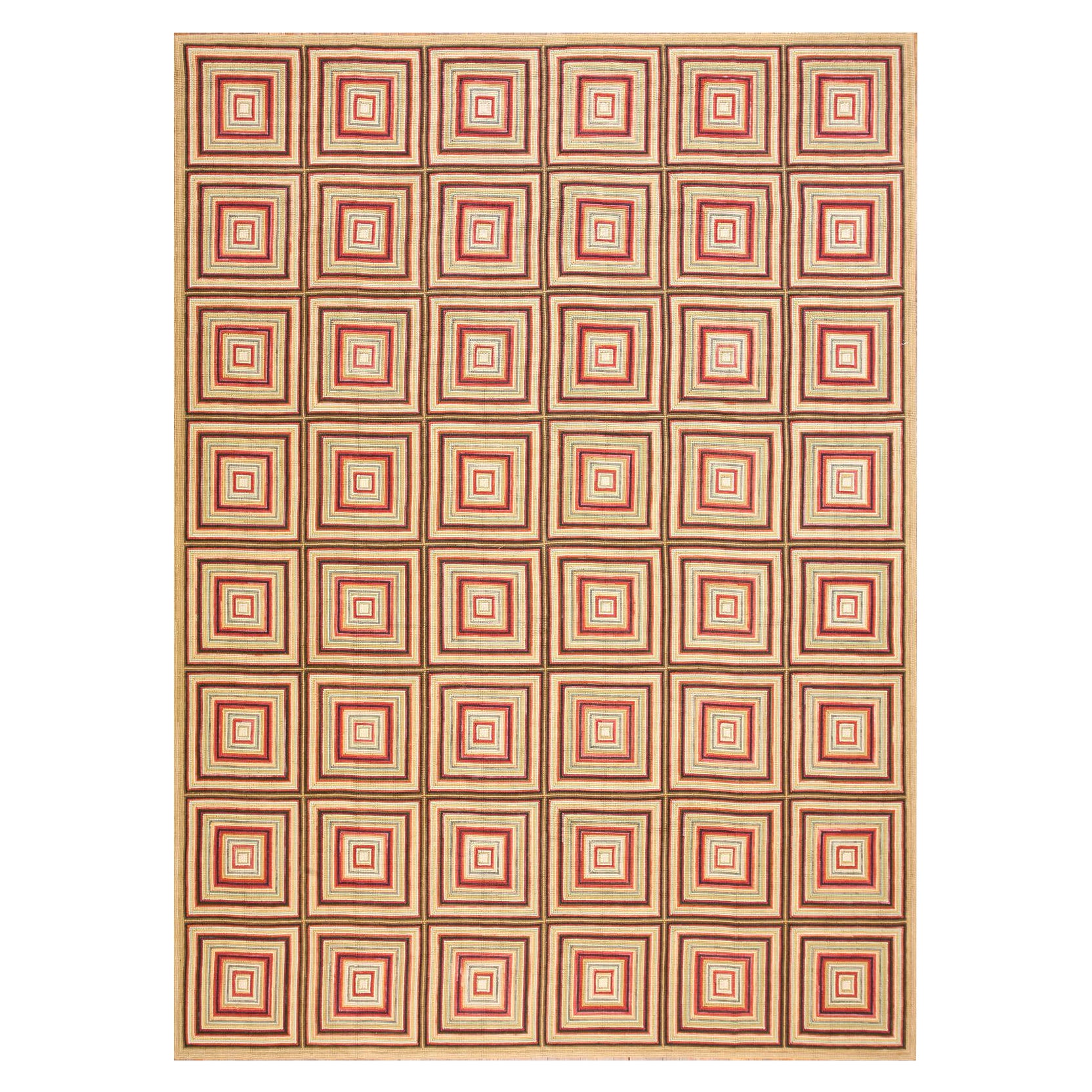 Contemporary Cotton Hooked Rug ( 6' x 9' - 183 x 274 ) For Sale