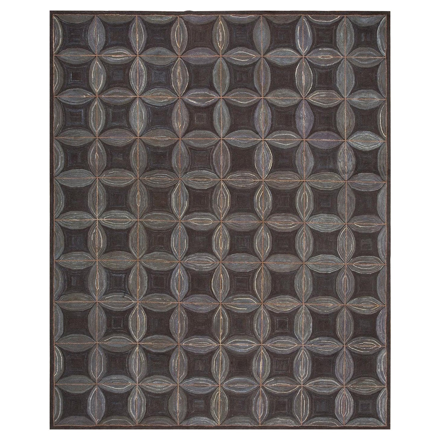 Contemporary American Hooked Rug 6' 0" x 9' 0" (183 x 274 cm) For Sale
