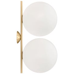 Flos IC Lights C/W2 Double Ceiling/Wall Sconce in Brass by Michael Anastassiades