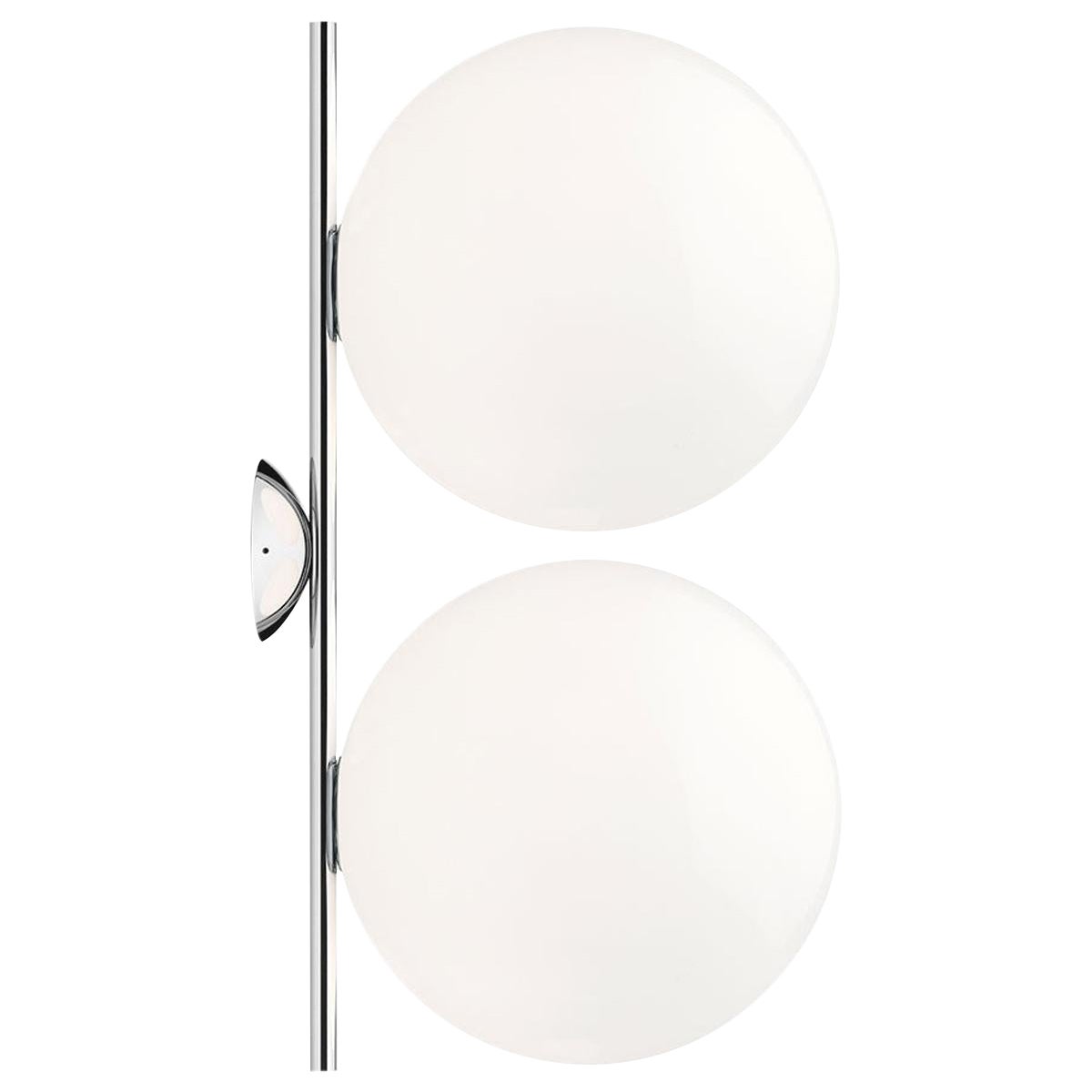 Flos IC Lights C/W2 Double Ceiling/Wall Sconce in Chrome by Michael