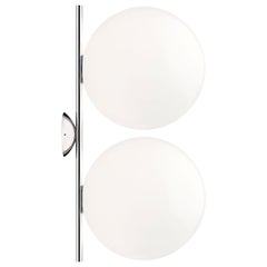 Applique murale Flos IC Lights C/W2 à double plafond/plafonnier en chrome de Michael