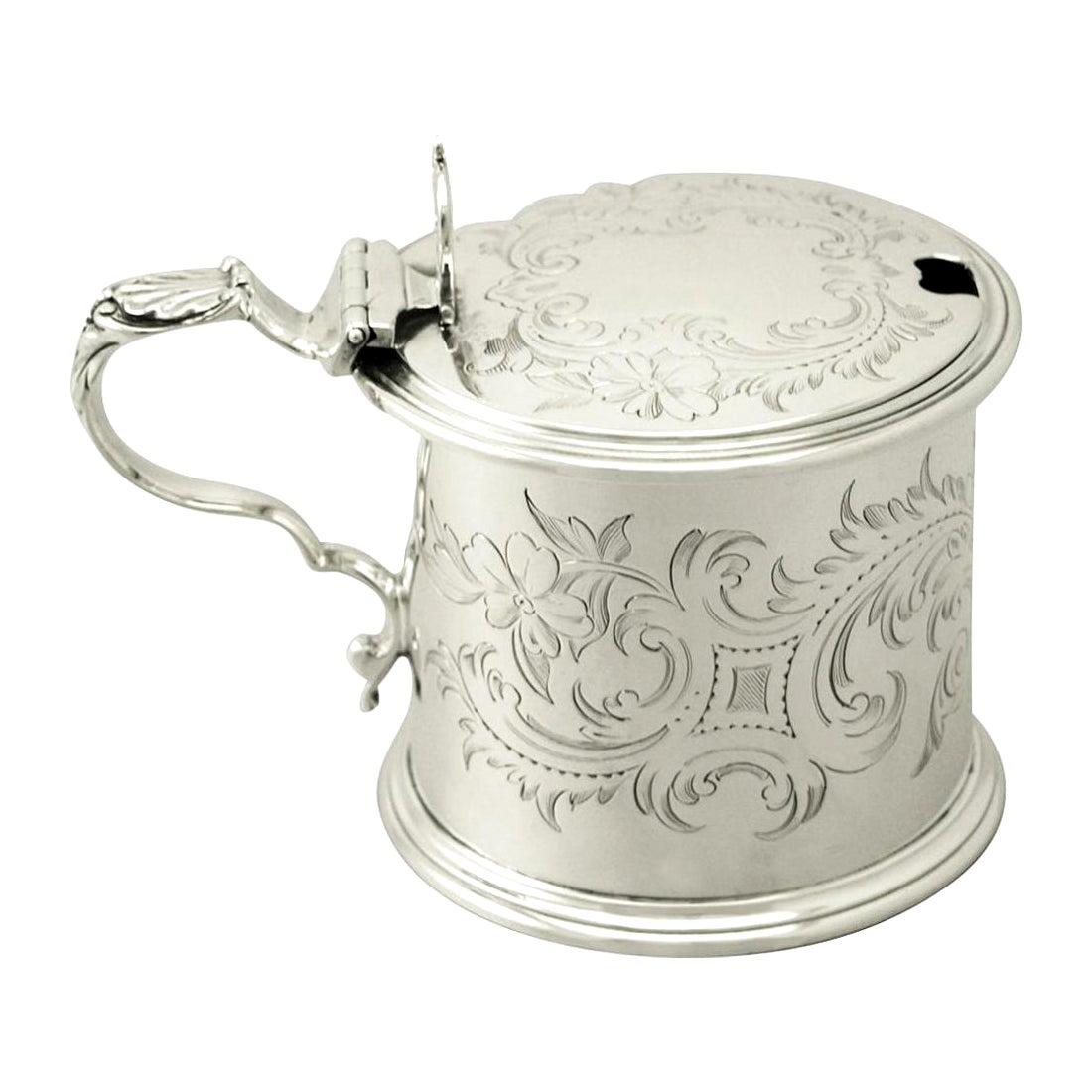Antique Victorian 1862 Sterling Silver Mustard Pot For Sale