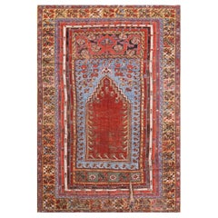 Mid 19th Century Turkish Kirshehir Prayer Rug ( 3'8" x 5'3" - 112 x 160 cm )