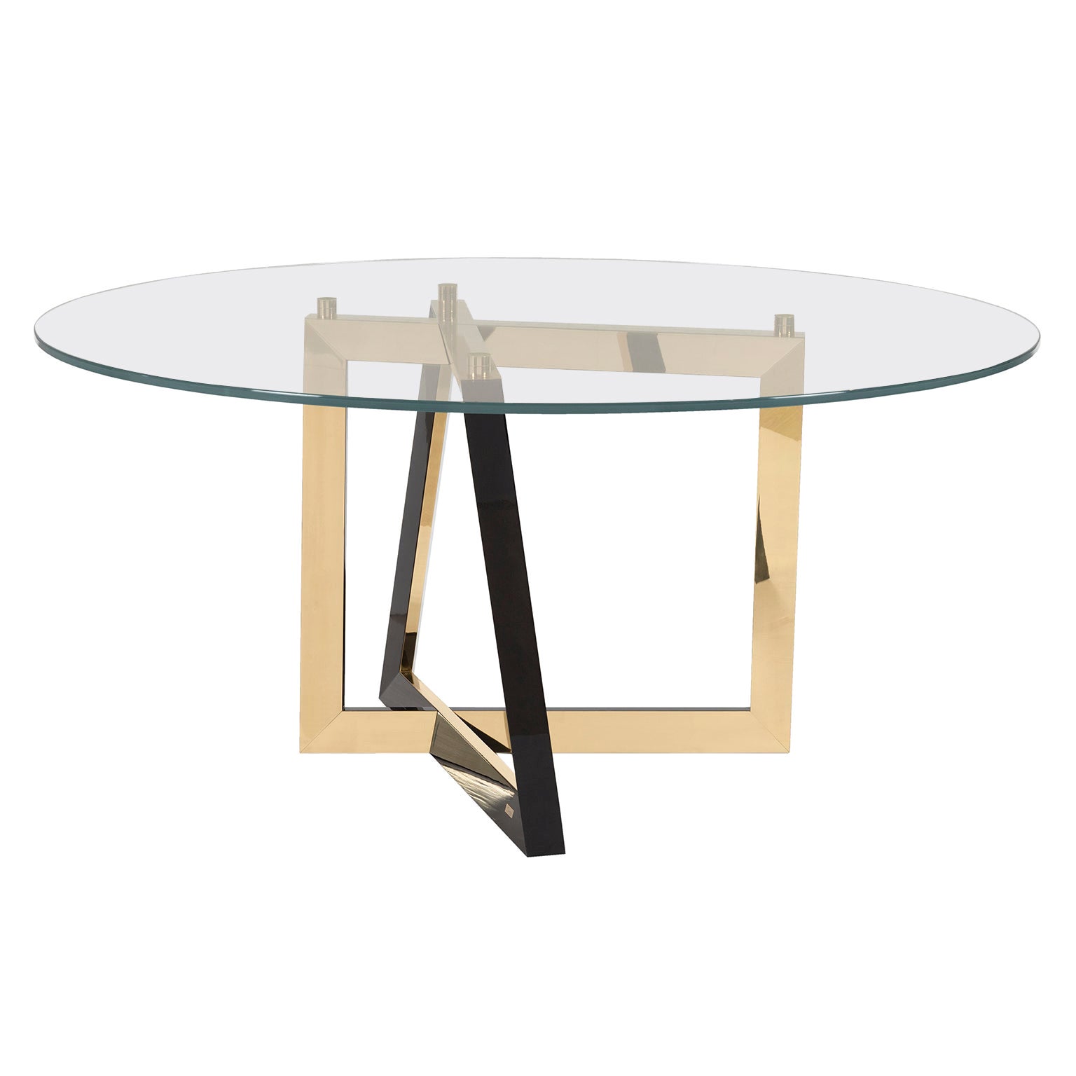 Modern Olisippo Dining Table Glass Brass Handmade in Portugal by Greenapple