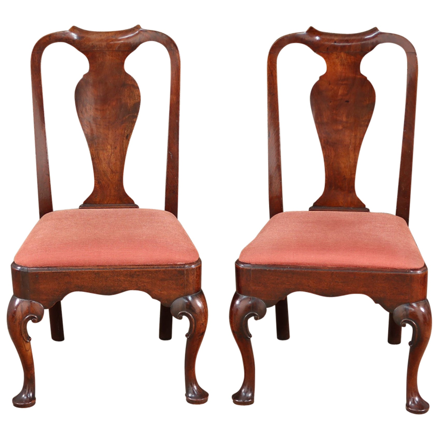 Pair of Antique Cabriole Leg Chairs Attributed to Giles