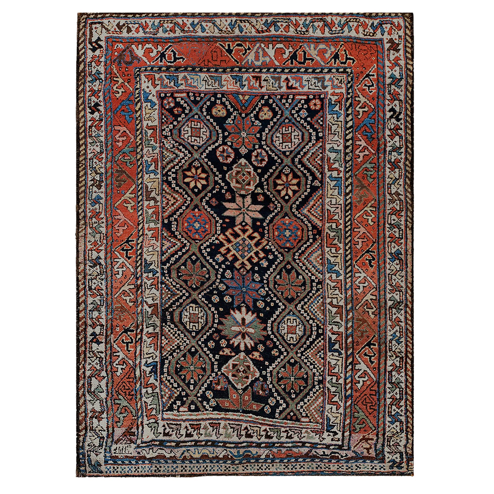 Early 20th Century Persian Luri Carpet ( 4'6" x 6'2" - 137 x 188 ) For Sale