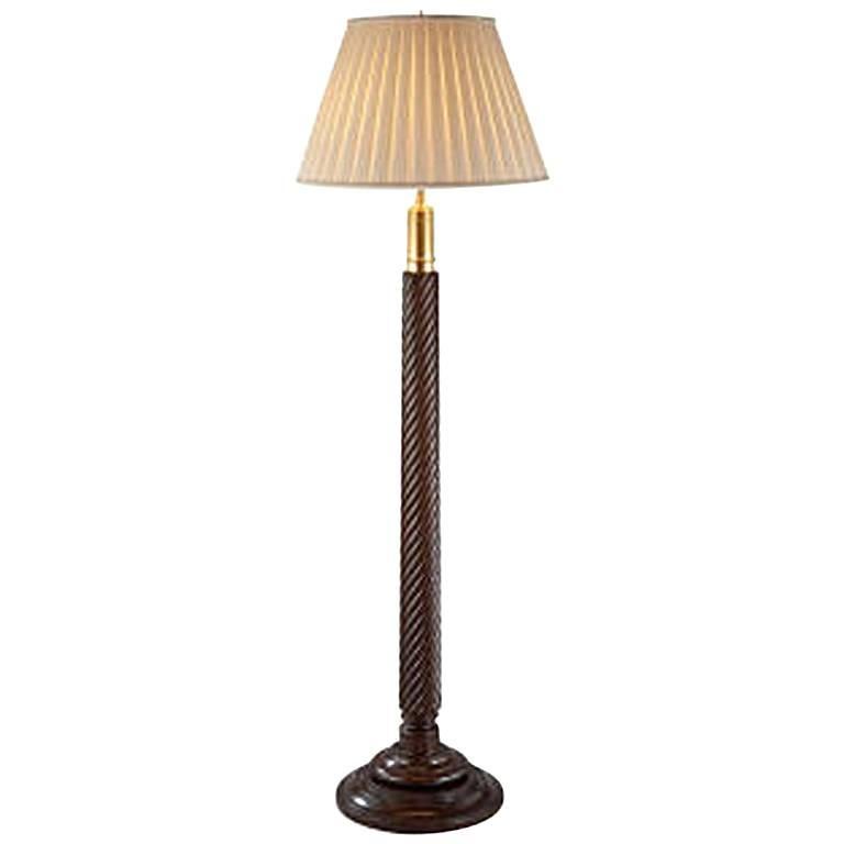 Turned Wood Floor Lamp For Sale