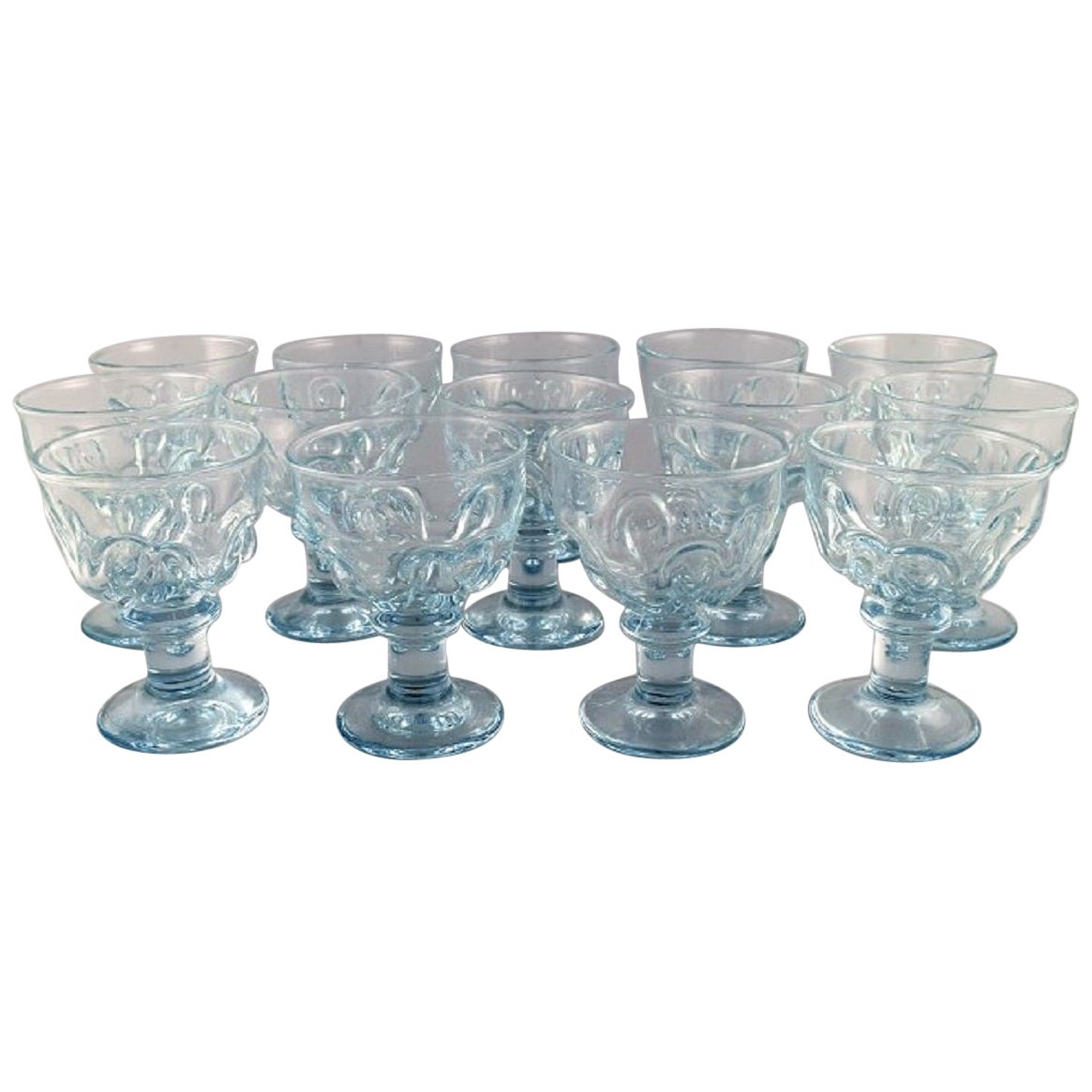 Baccarat, France, Eight Armagnac Glasses in Mouth Blown Crystal Glass
