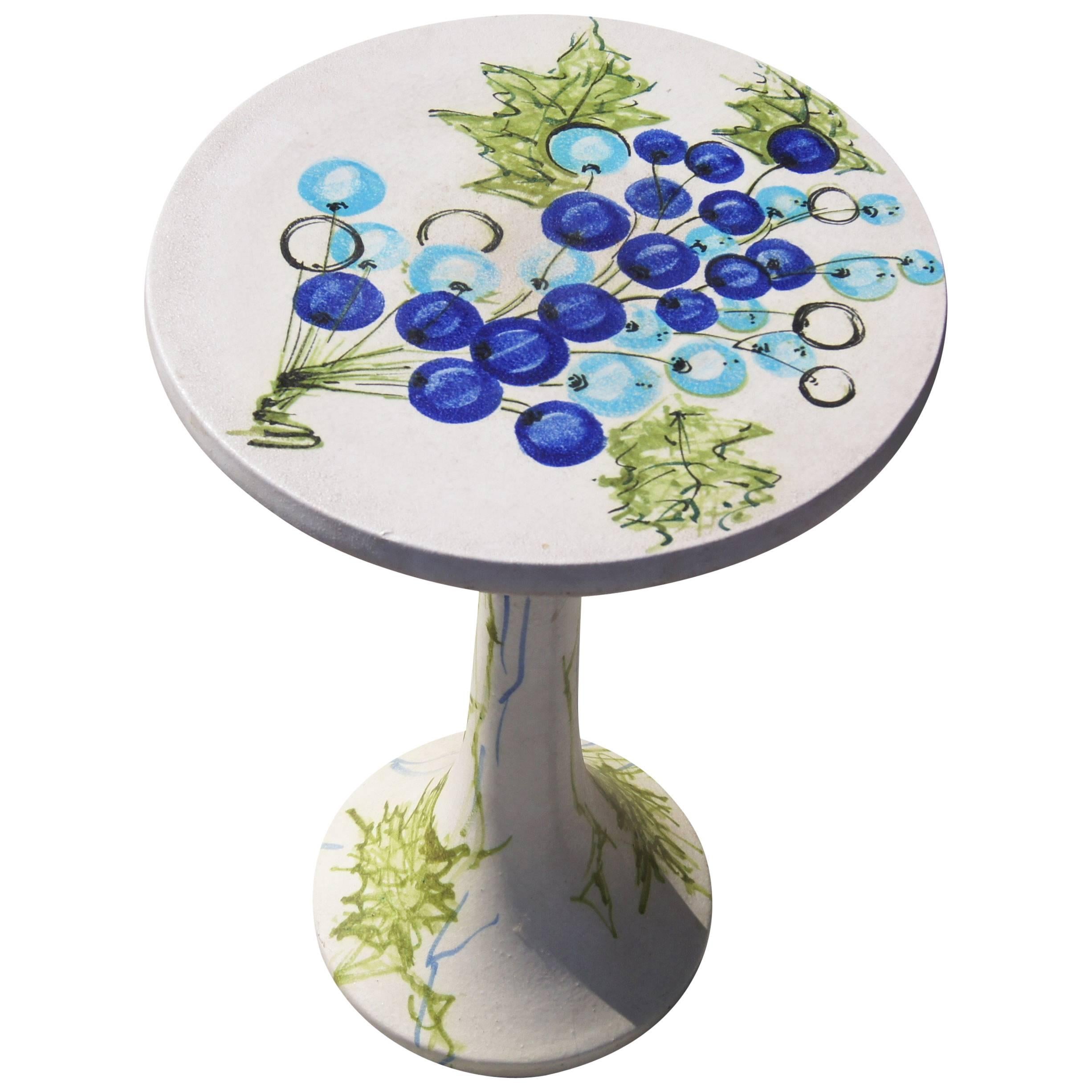Hand-Painted Ceramic Drinks Table by Raymor