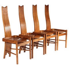 Oak Steam Bent Dining Chairs in the Arts and Crafts/ Art Nouveau Style, 1900’s