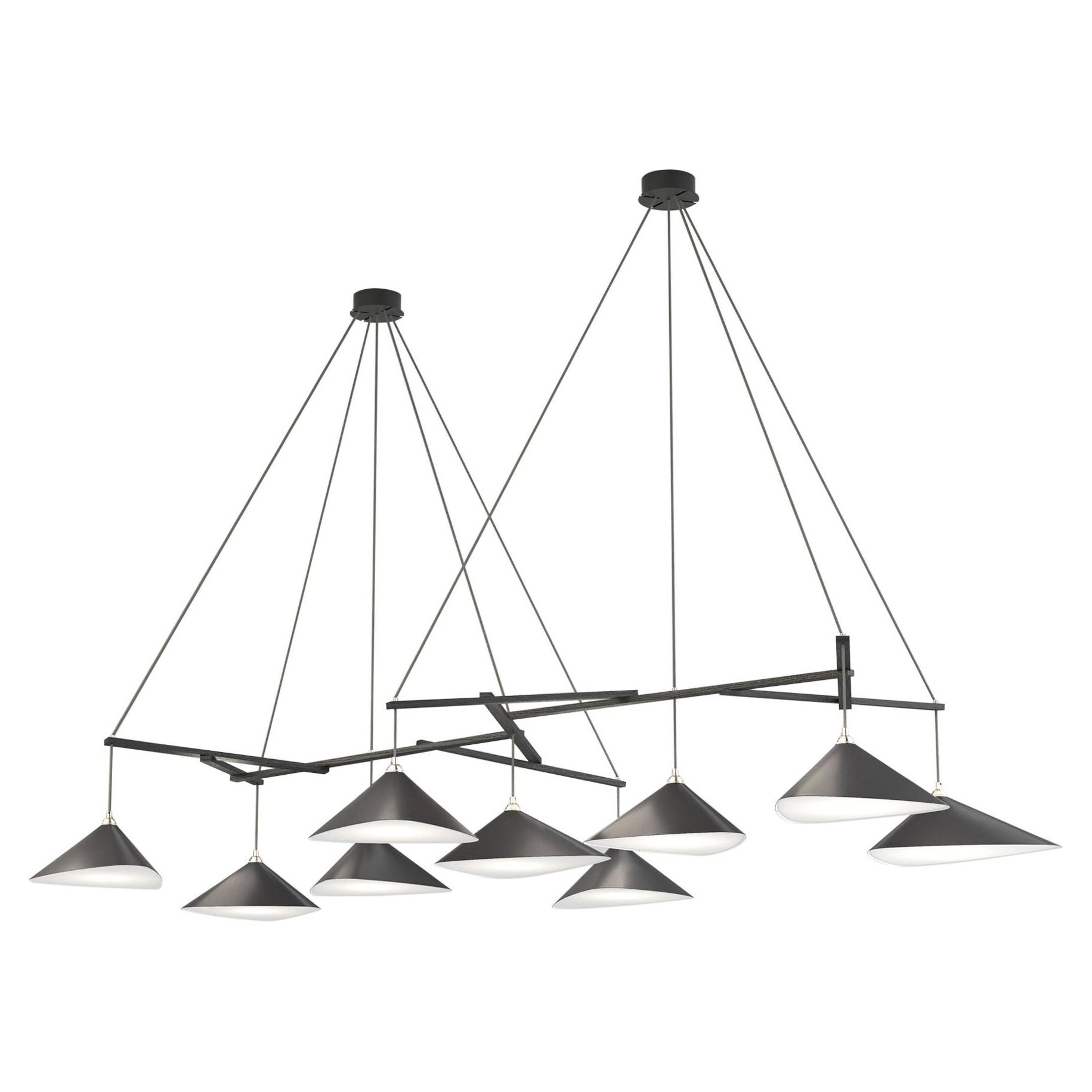 Monumental Daniel Becker Emily 9 Chandelier in Matte Anthracite for Moss Objects