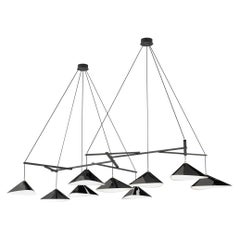 Monumental Daniel Becker Emily 9 Chandelier in Glossy Black for Moss Objects