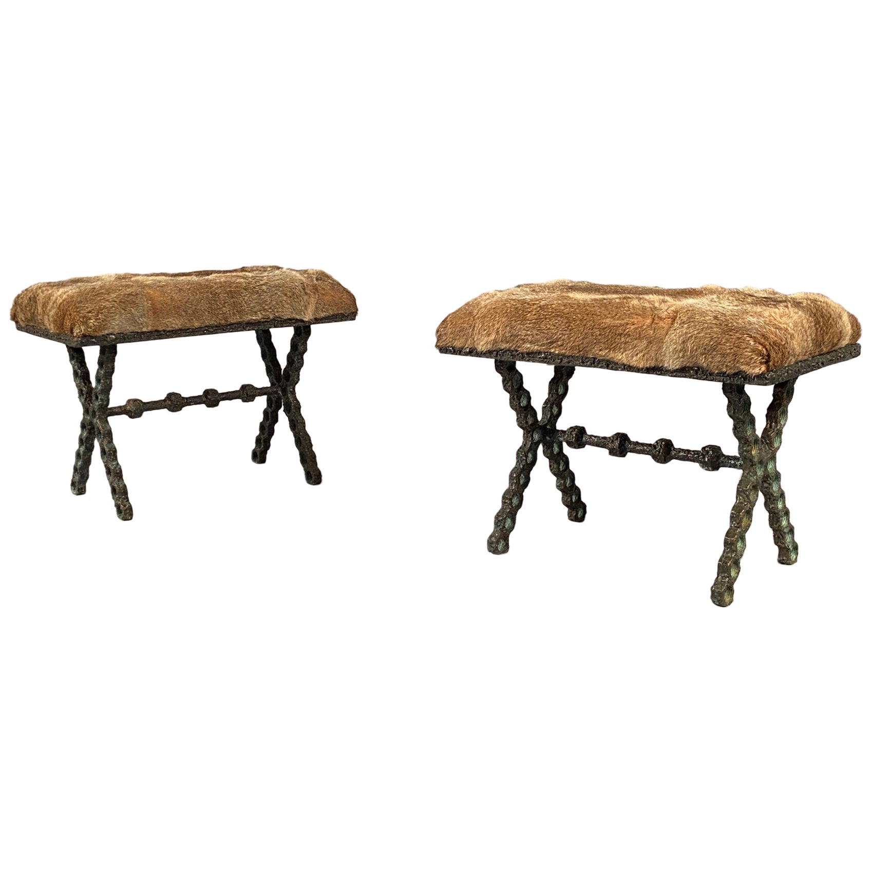 Rare Pair of Dresser Stools For Sale at 1stDibs