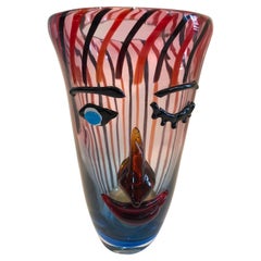 Jarrón de cristal de Murano Vintage Cristalleria Stile D'arte Figural