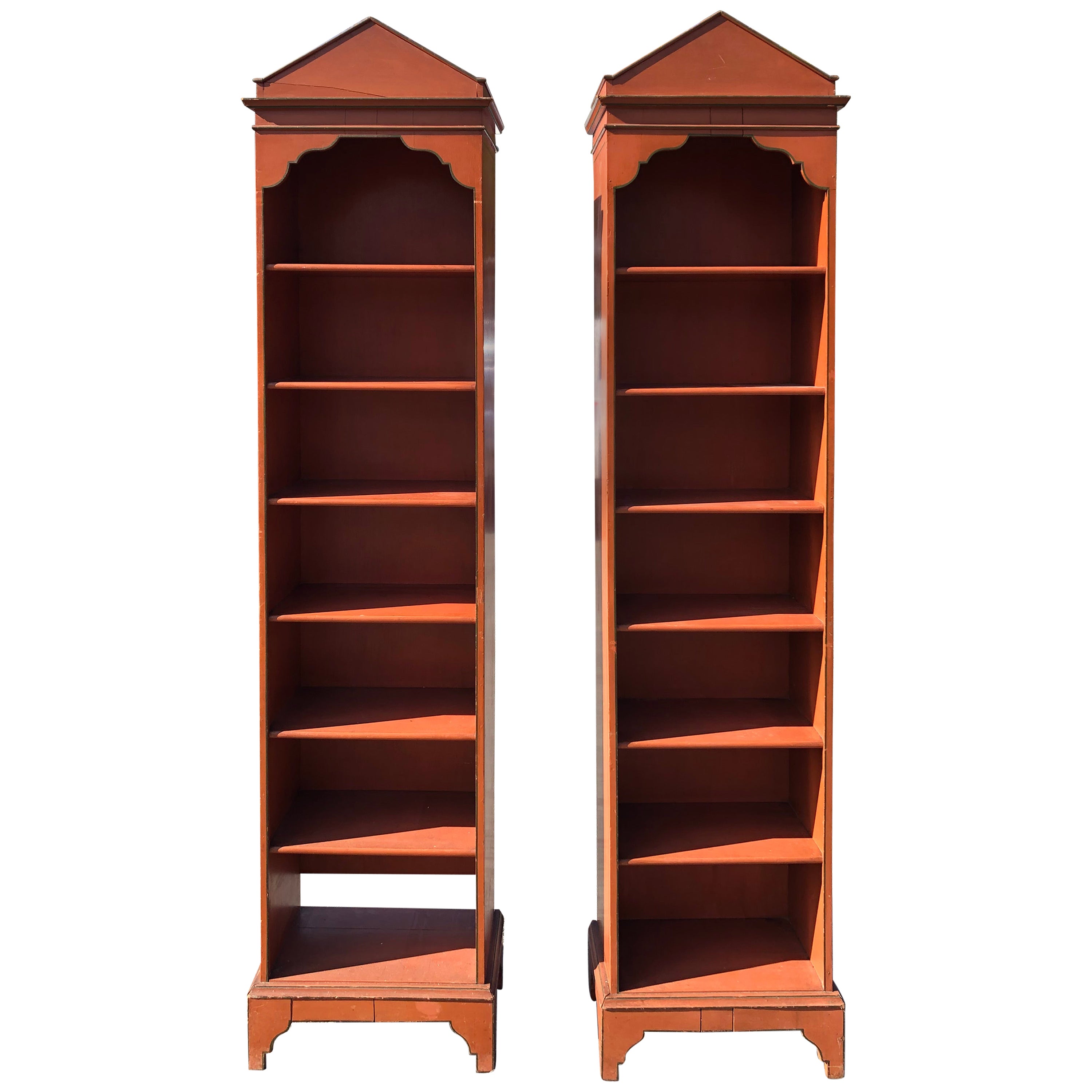 Pair of Antique Neoclassical Open Bookshelves For Sale at 1stDibs