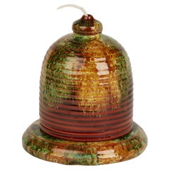 Antique Torquay Terracotta Co Beehive Glazed Pottery String Dispenser