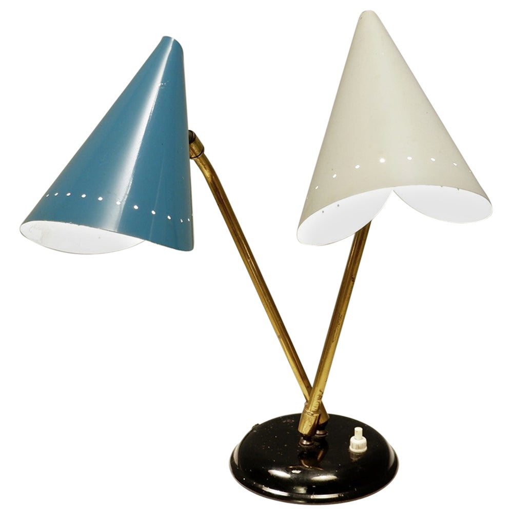 Chic Black and White Cone Form Table Lamps at 1stDibs