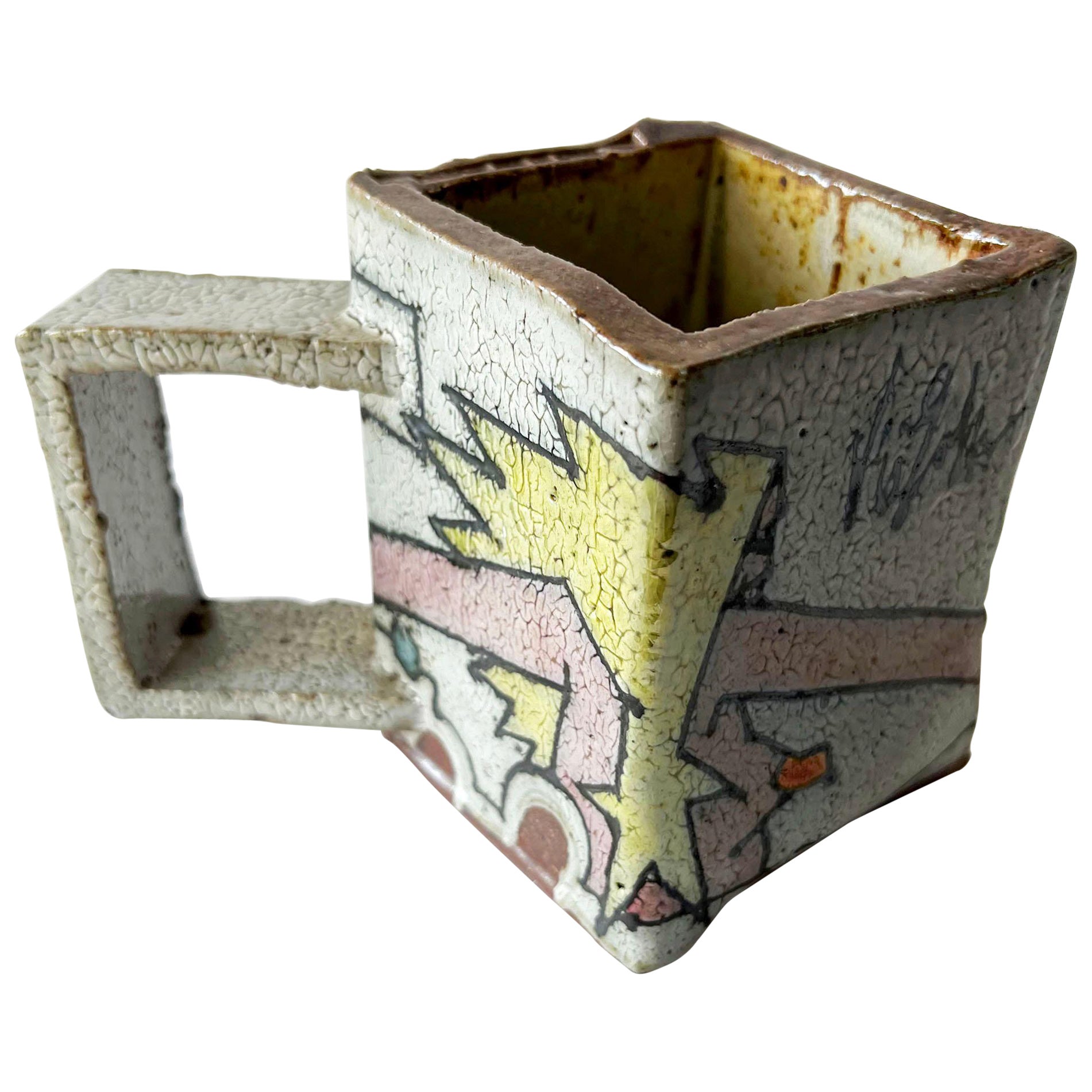 Rimas VisGirda California Studio Stoneware Funk Pottery Cup Mug For Sale