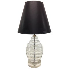 Karl Springer Style Round Stacked Lucite Lamp