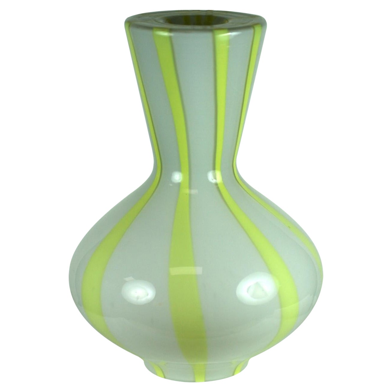 Venini Striped Glass Pendant Fixture, Italy For Sale