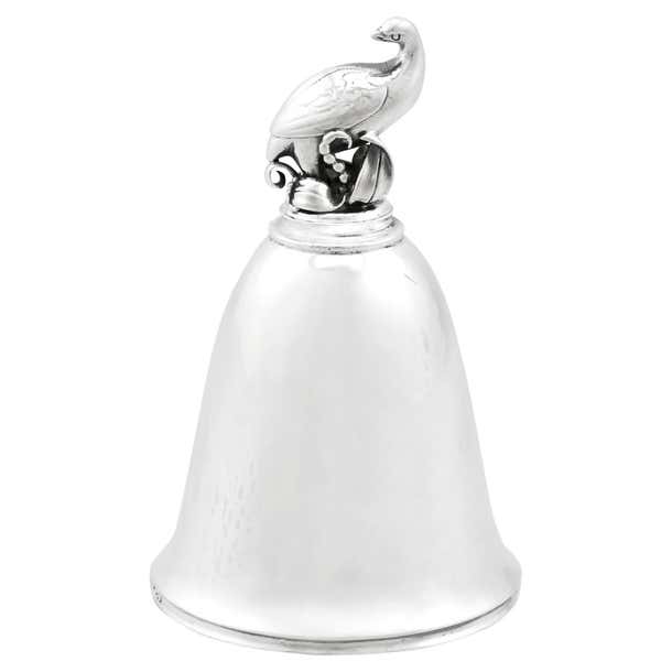 1920s Antique Arts and Crafts Danish Sterling Silver Table Bell For ...