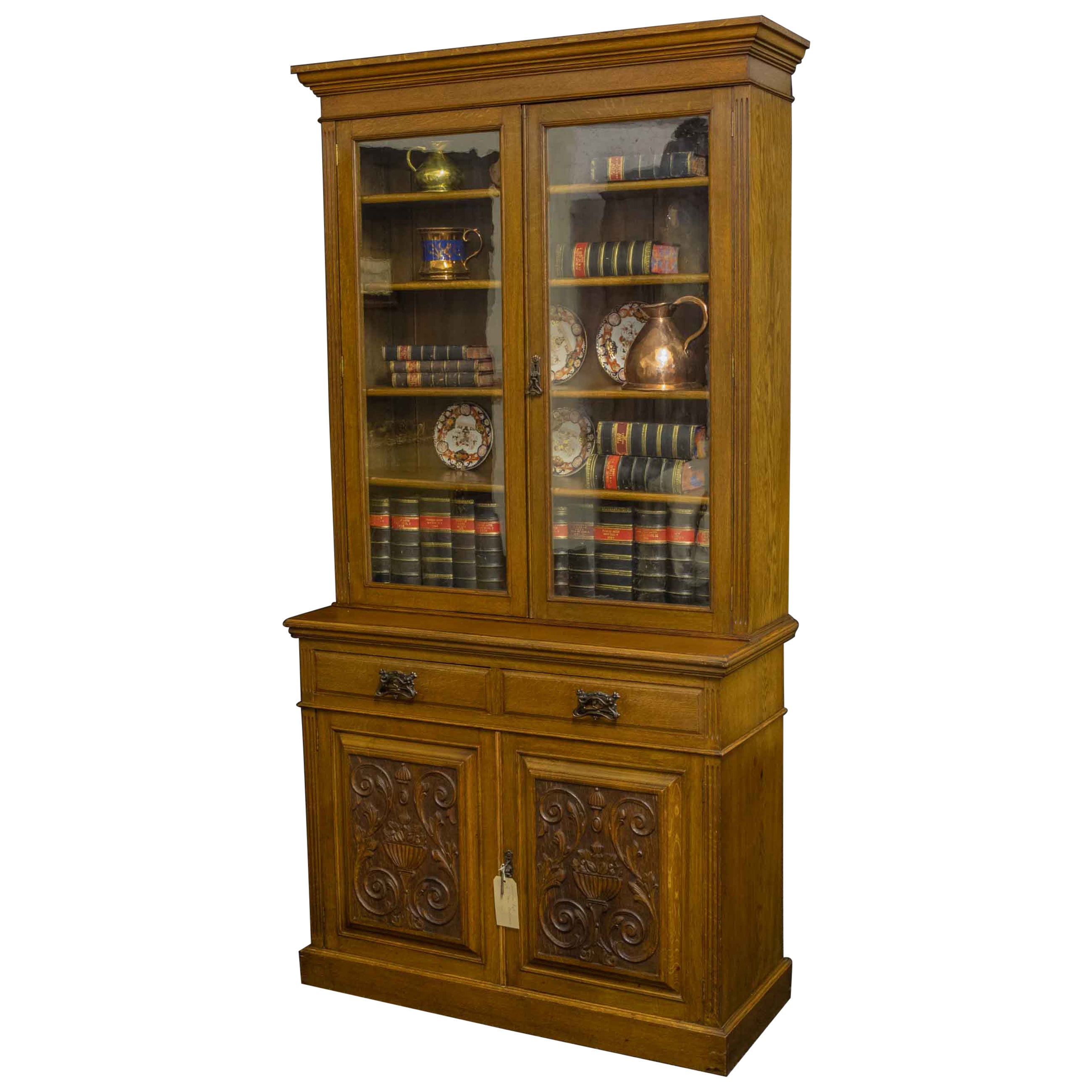 Oak Corner Bookcase at 1stDibs
