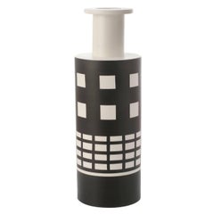 Black and White Reel Vase by Ettore Sottsass