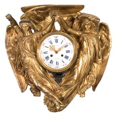 Tiffany & Co. Neoclassical Gilt Bronze Wall Clock by Louis Valentin