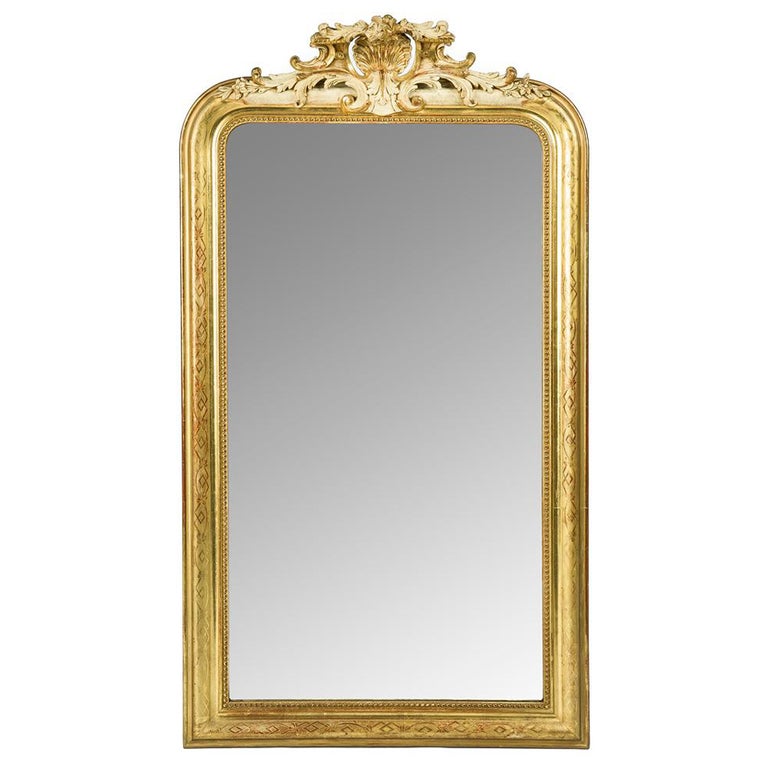 19th C Louis Philippe Mirror with Small Crest