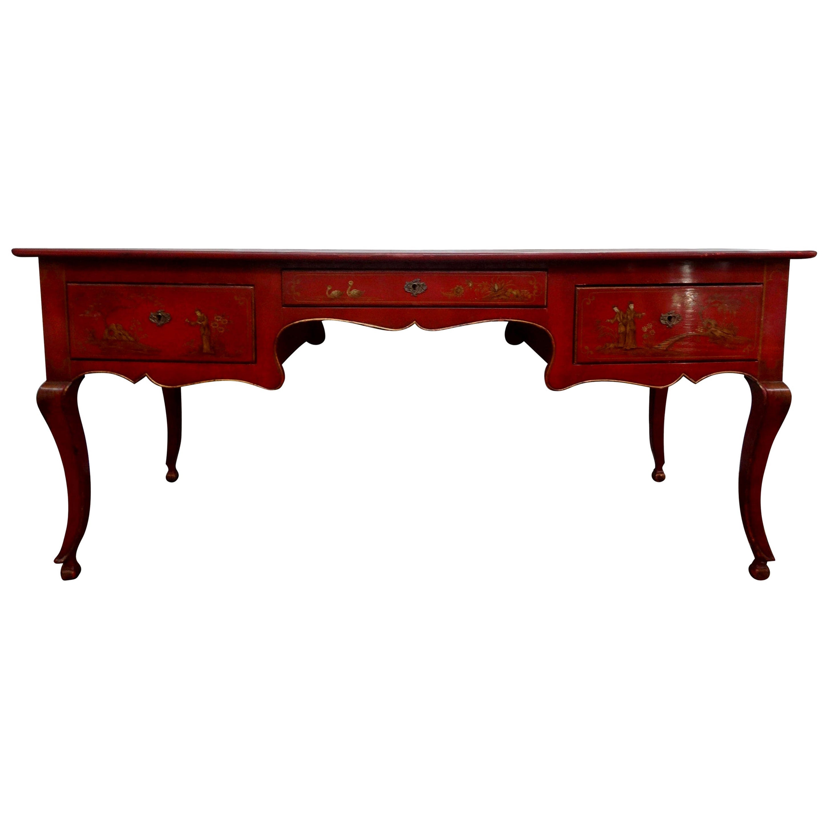 Französischer Chinoiserie-Schreibtisch oder Bureau-Teller im Louis-XV-Stil von Baker