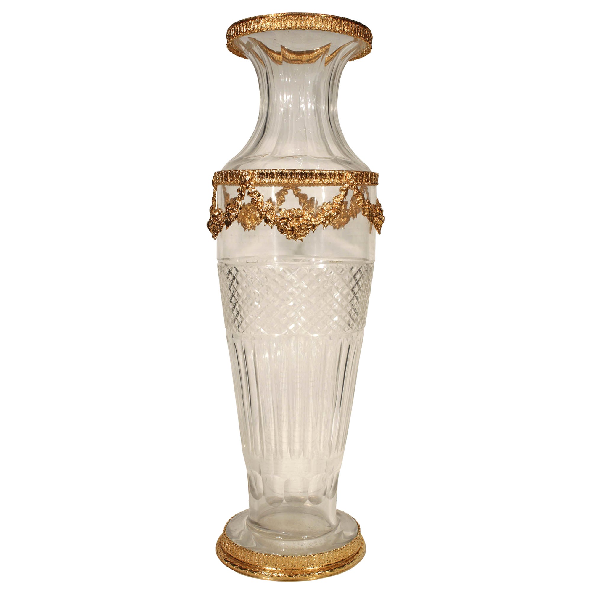 Pair of Baccarat Vases with Gilt Bronze Mounts at 1stDibs