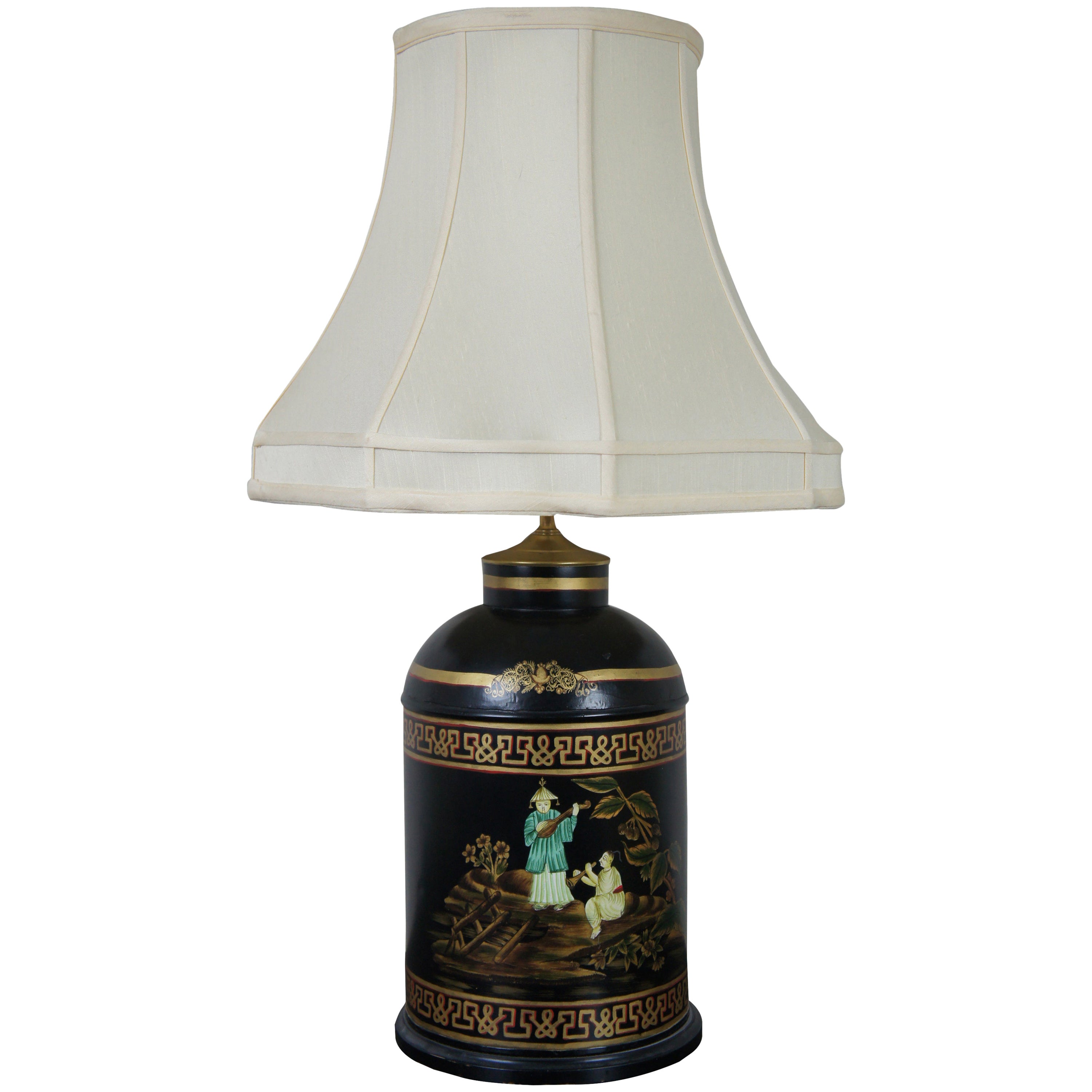 Antique English Chinoiserie 6 Tea Caddy Lamp For Sale at 1stDibs