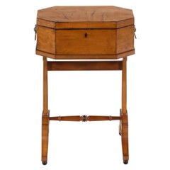 19th century English satinwood drinks table with ebony inlay, great patination