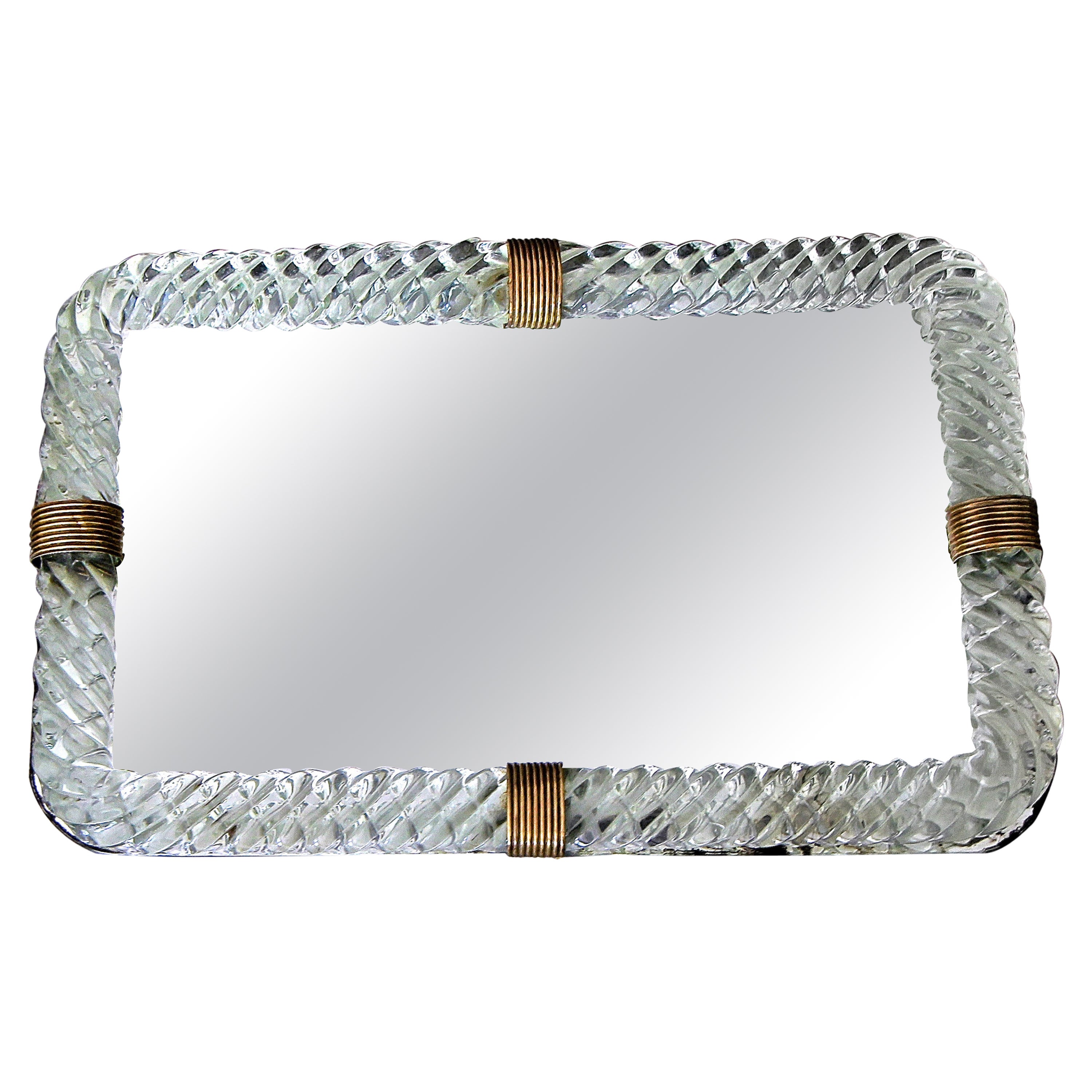 Murano Twisted Glass Rope Mirrored Vanity Tray For Sale at 1stDibs