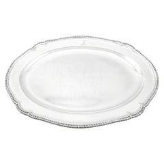 Antiguo Plato de Carne de Plata de Ley de Jorge III de York