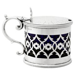 Vasetto di senape vittoriano in argento sterling