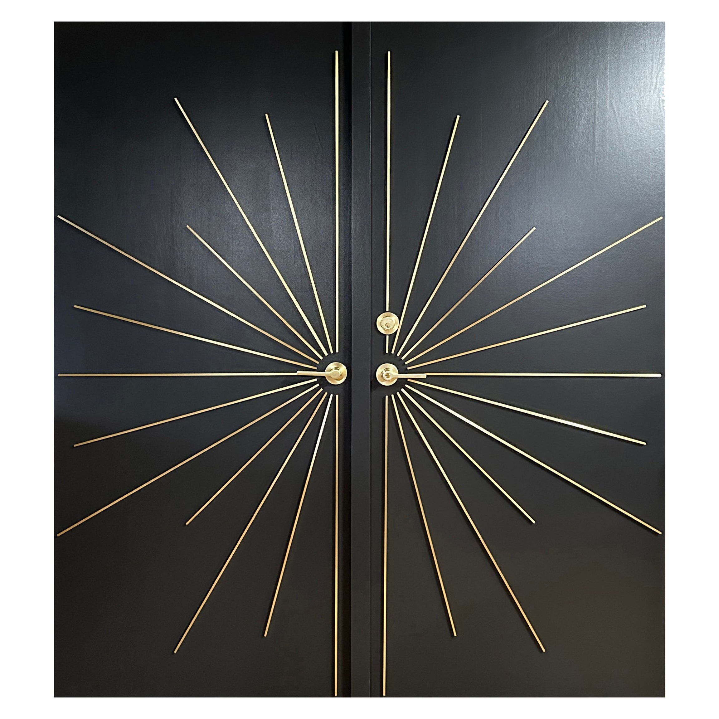 Modernist Black Double Entry Door Built to Specifications For Sale