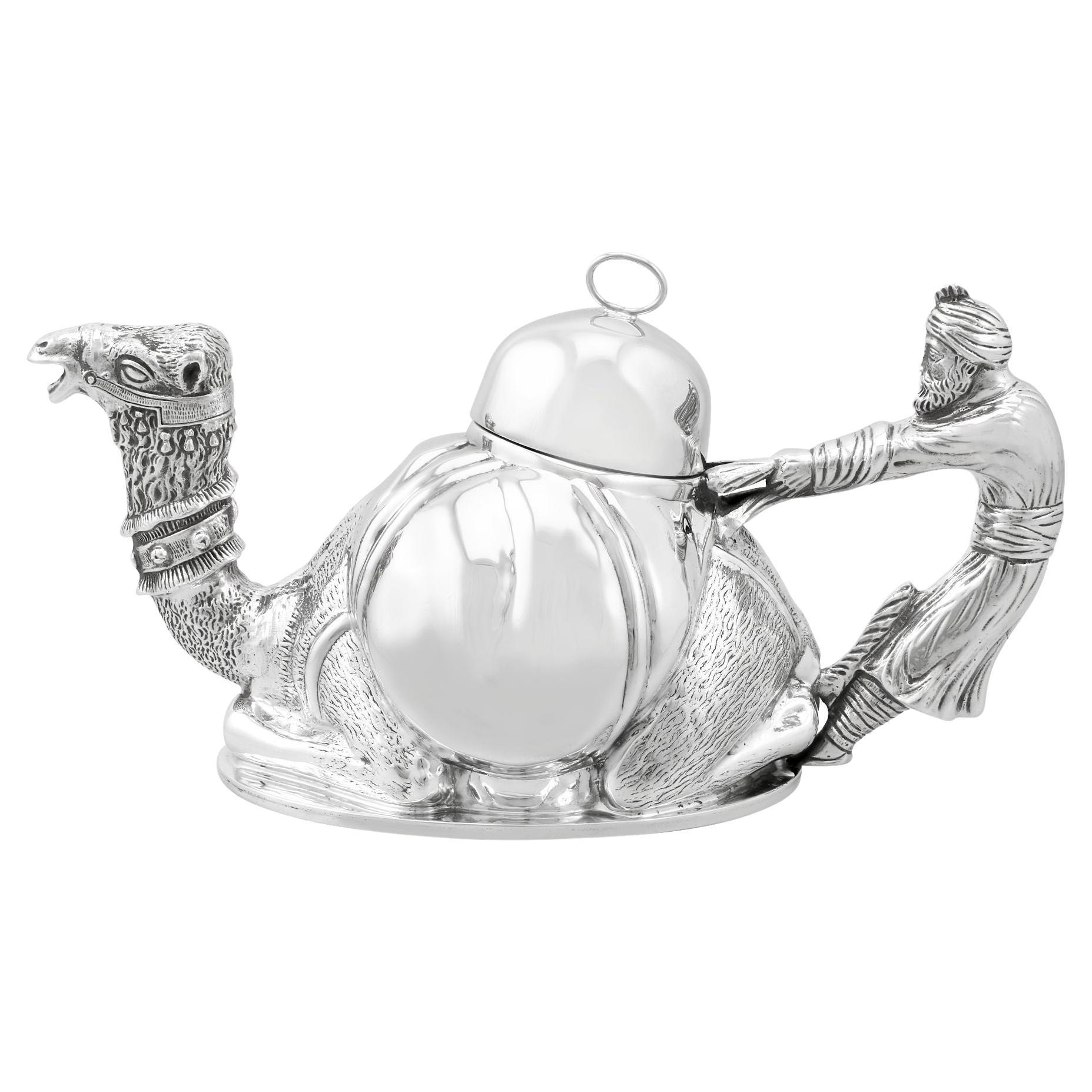 Vintage Italian Sterling Silver Teapot For Sale