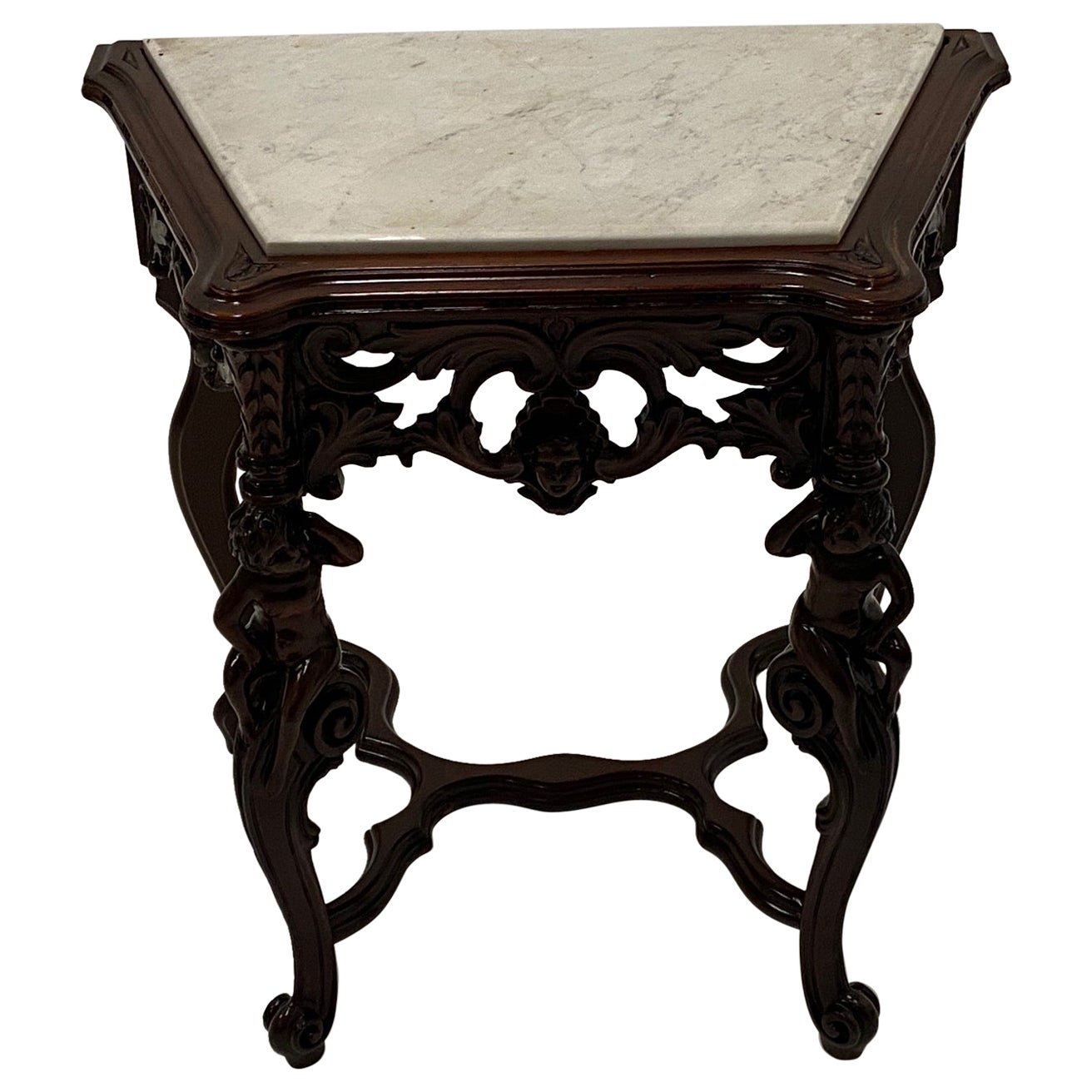 Victorian Mahogany Table with Marble Top at 1stDibs